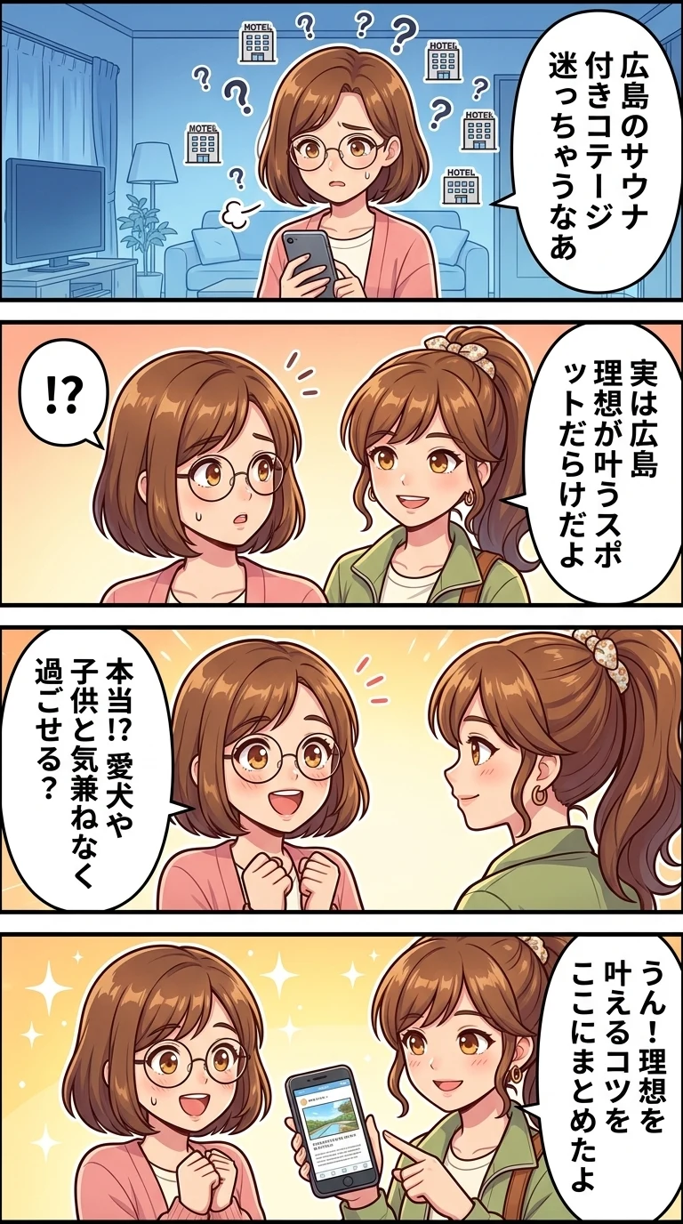 【広島エリア】　サウナ付きコテージ　おすすめ