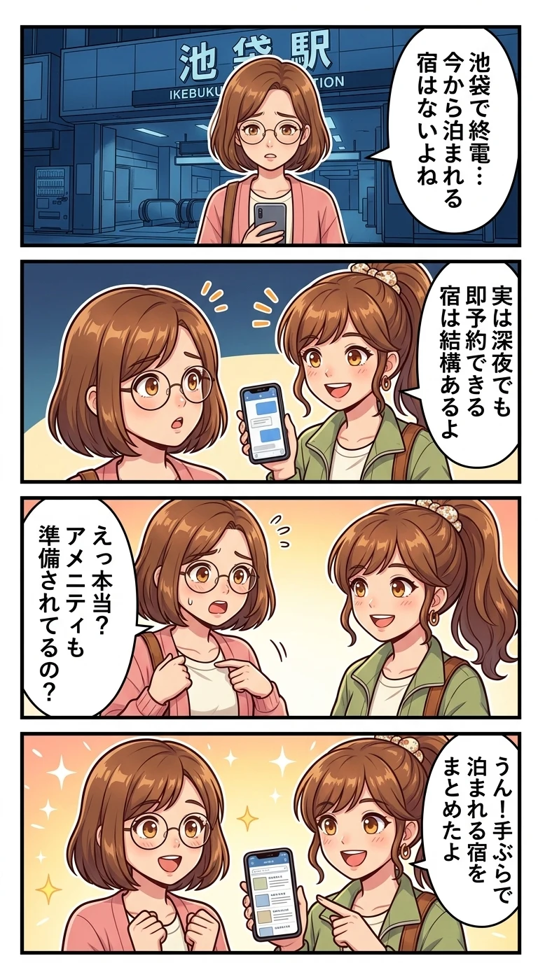 池袋 終電逃した 予約できるホテル