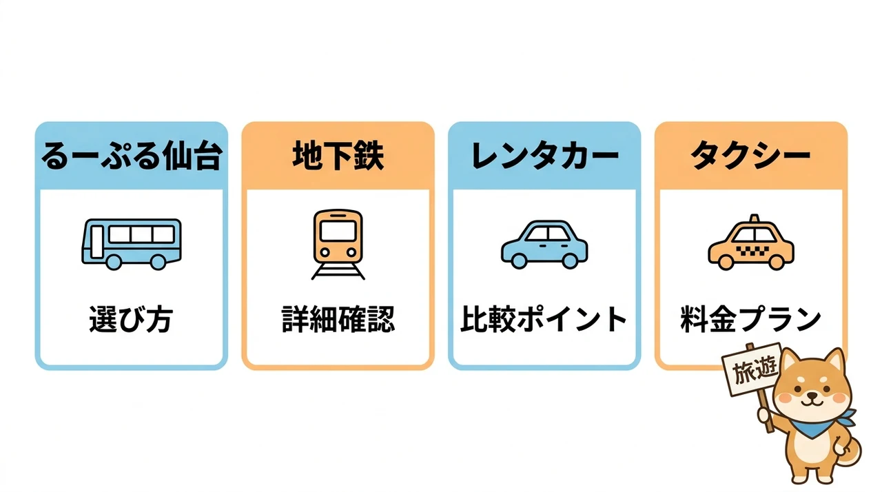 仙台の子連れ観光で迷う移動手段を徹底比較