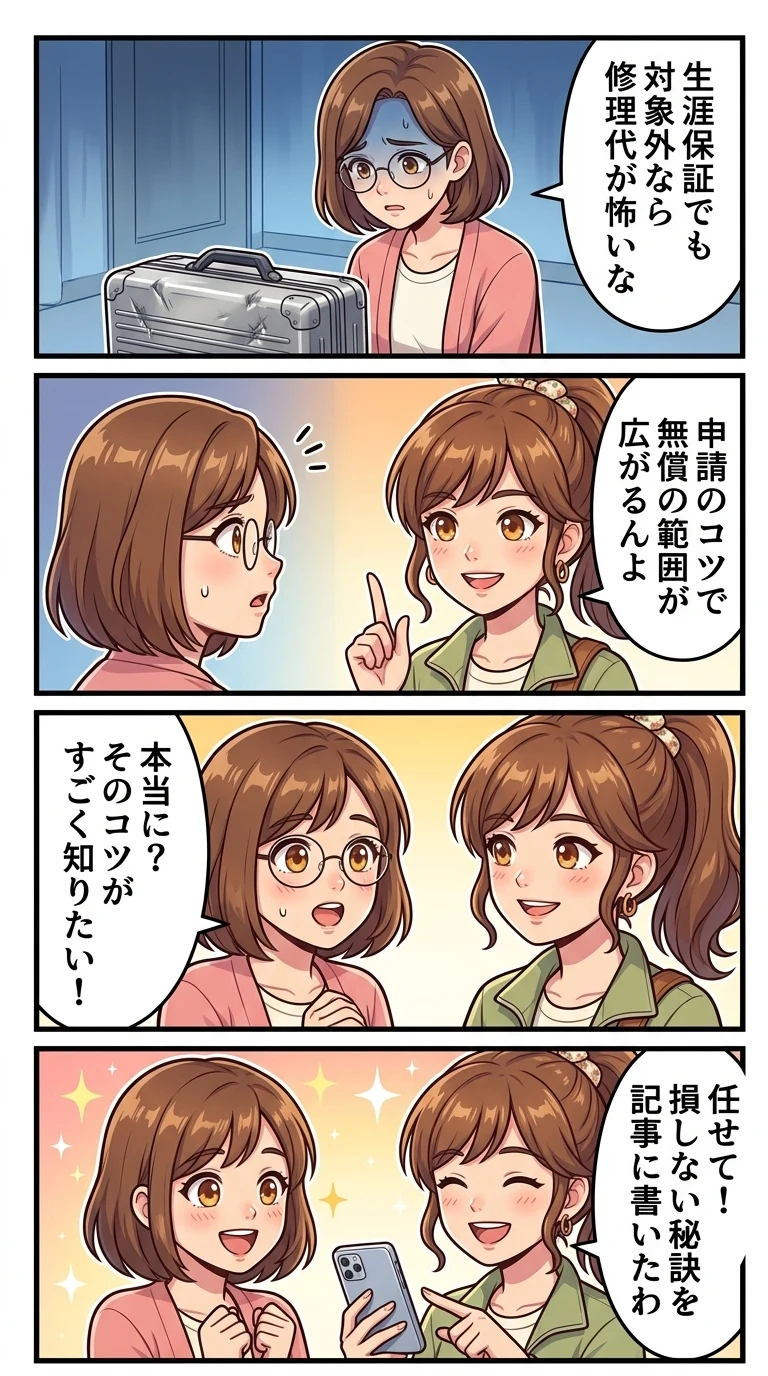 リモワ 生涯保証 どこまで