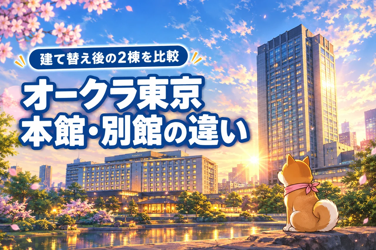 ホテルオークラ東京 本館 別館 違いは？建て替え後の2棟で迷う人へ（記事のアイキャッチ画像）